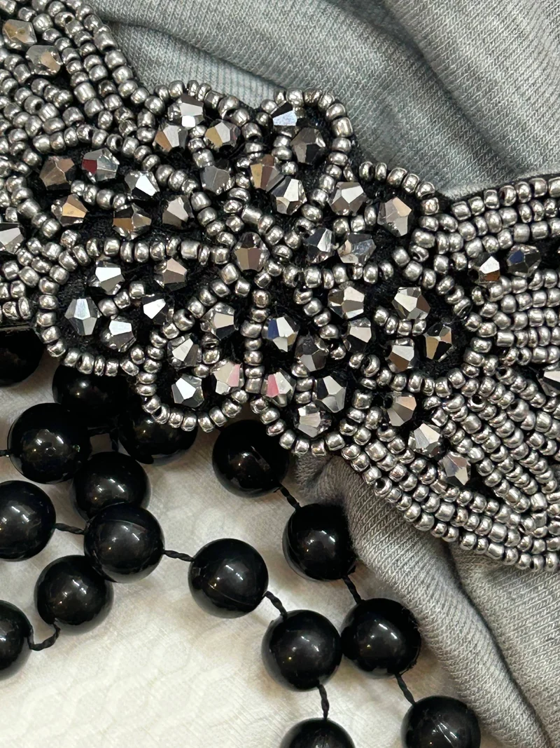 Elegantes 1920er Jahre Damen Accessoires-Set in Silber