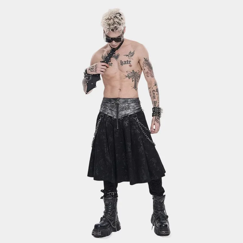 Punk-Rock für Herren mit Ringen, Ketten, Reißverschluss und Falten