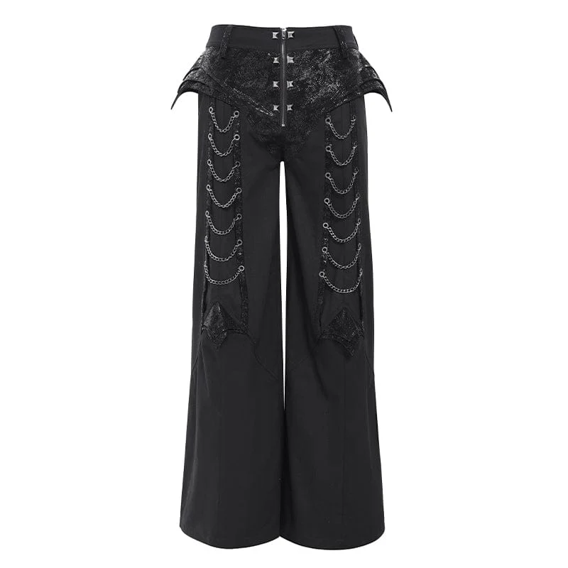 Punk-Herrenhose mit Nieten, Ketten und Reißverschluss