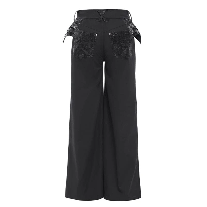 Punk-Herrenhose mit Nieten, Ketten und Reißverschluss