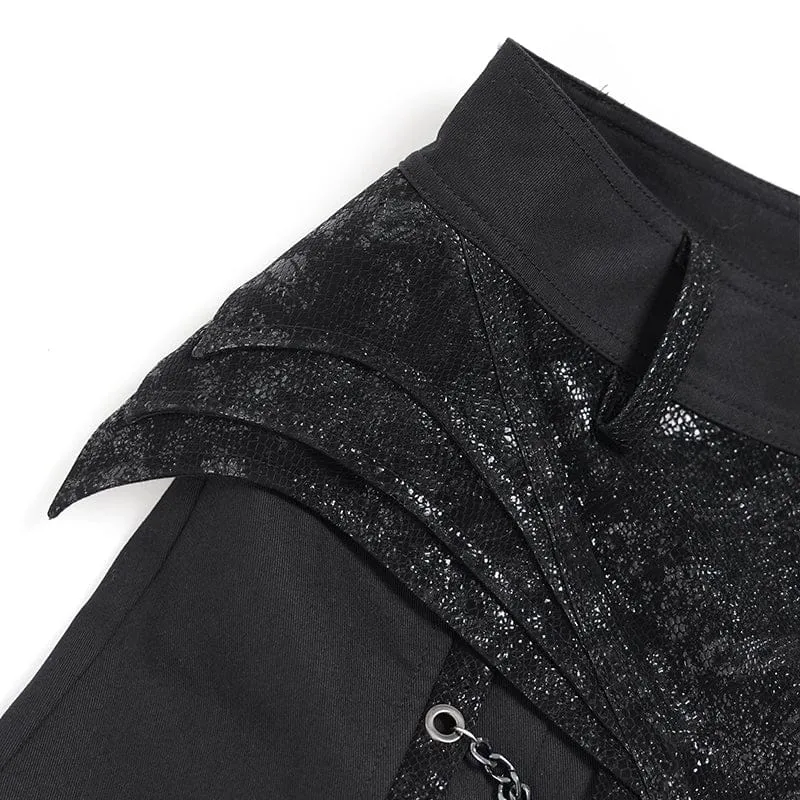 Punk-Herrenhose mit Nieten, Ketten und Reißverschluss