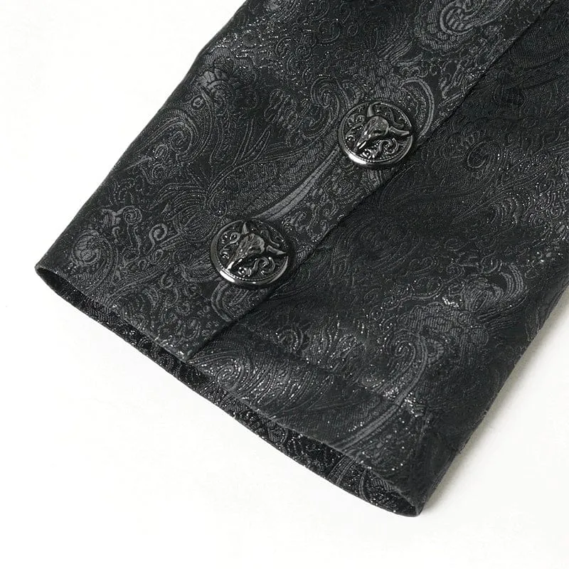 Gothic-Herrenjacke mit zweireihigem Reißverschluss und gekreuztem Revers