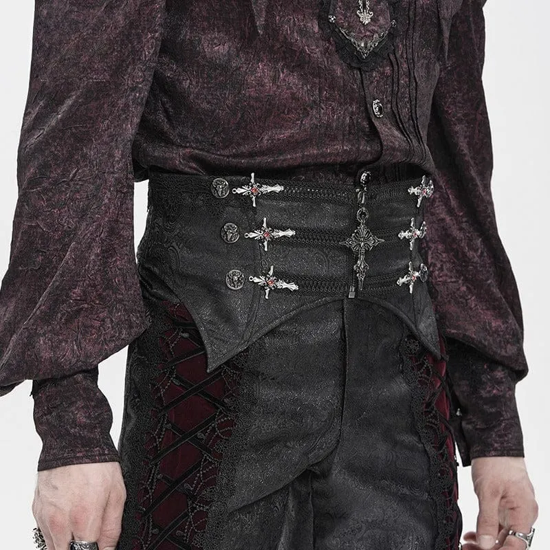 Gothic-Kreuz-Schnürgürtel für Herren mit Reißverschluss