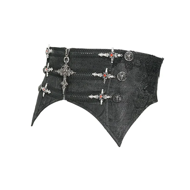 Gothic-Kreuz-Schnürgürtel für Herren mit Reißverschluss
