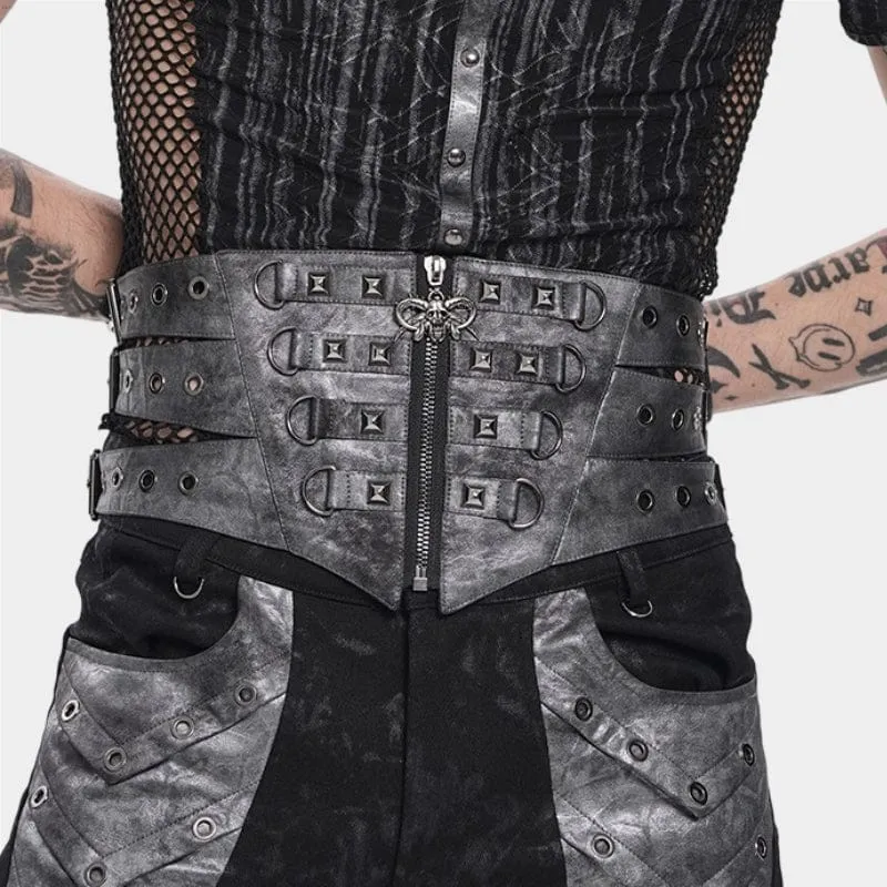 Punk-Mieder mit Nieten und Reißverschluss für Herren