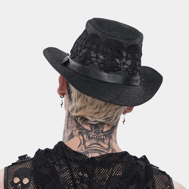 Punk-Totenkopfmütze für Herren mit Nieten