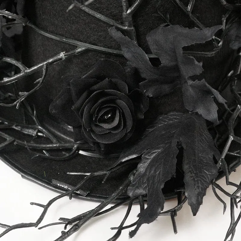 Gothic-Hut für Herren mit Rosenblattzweig