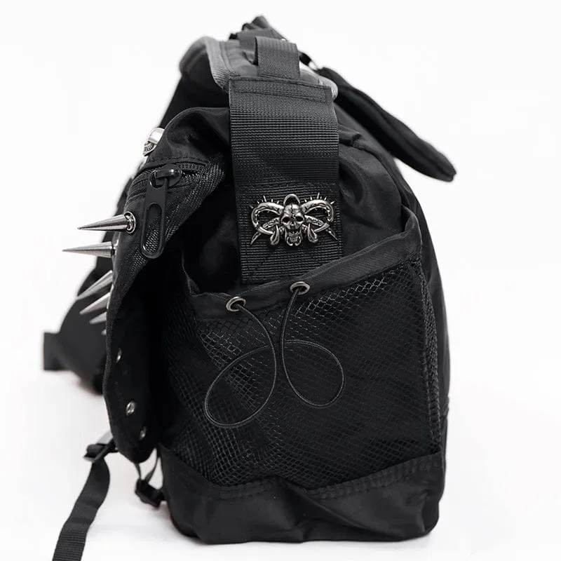 Punk-Tasche für Herren mit Pentagramm-Ösen und Nieten