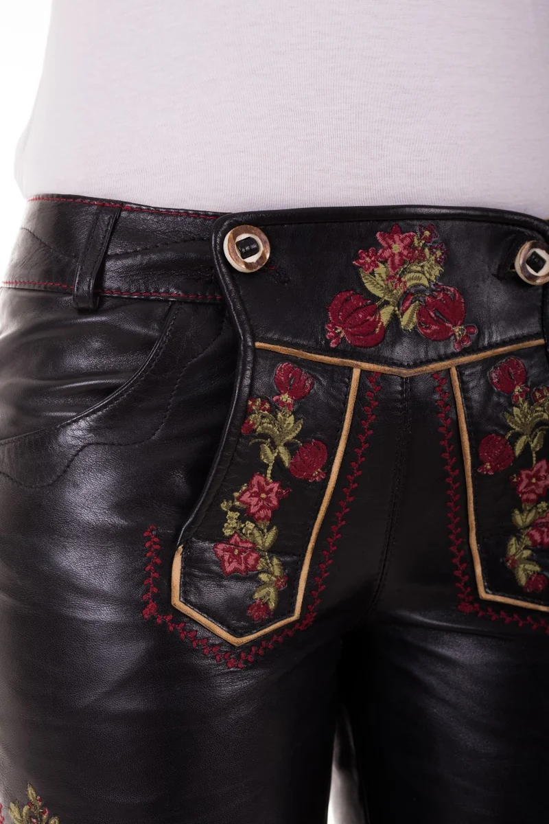 Damen Lederhose - Modell VENEZIA % - Krüger Collection - Bermuda - 022369-000-0004