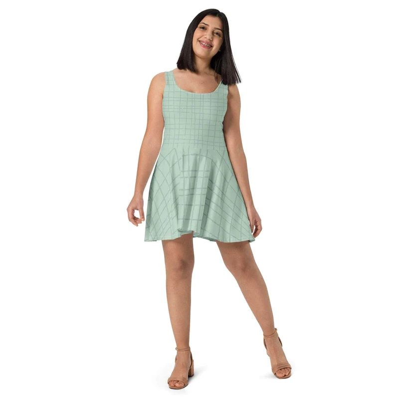 Mint Plaid Skater Dress