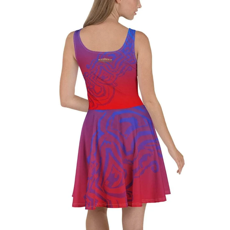 Radiant Red & Blue Skater Dress
