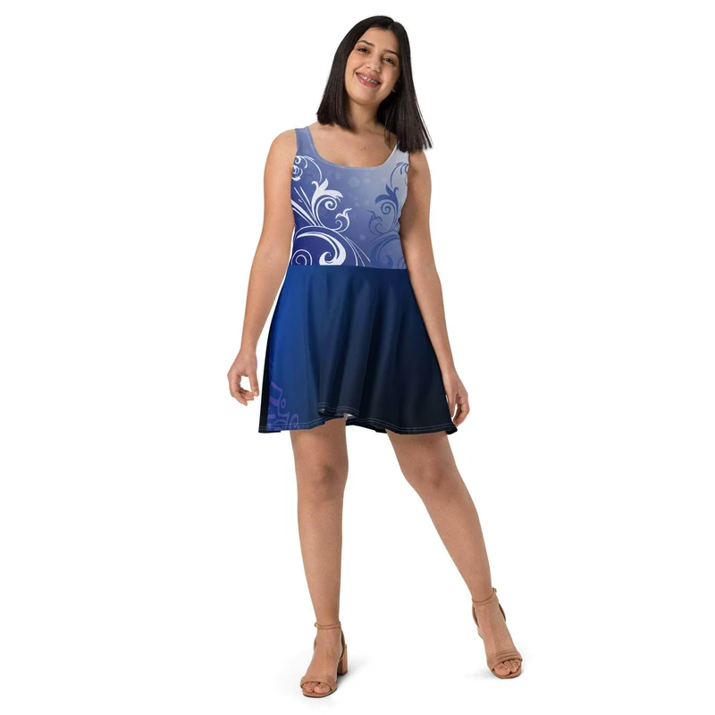 Sky Blossom Skater Dress