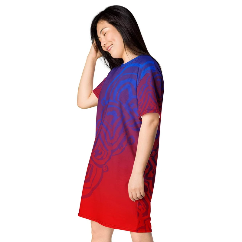 Cosmic Wave T-shirt Dress