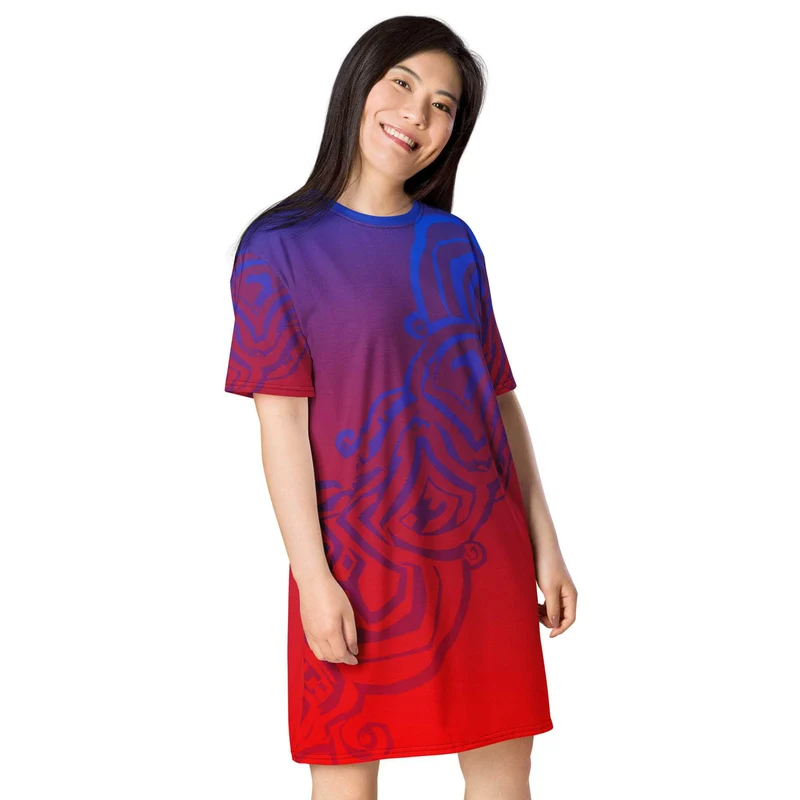 Cosmic Wave T-shirt Dress