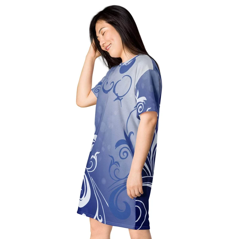 Blue Vine T-shirt Dress