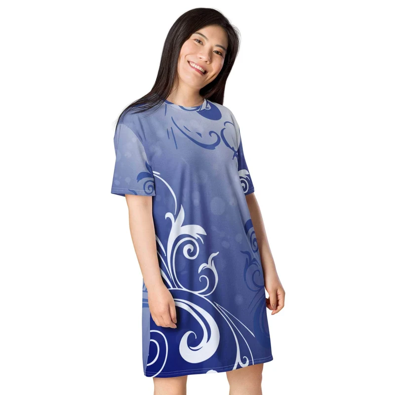 Blue Vine T-shirt Dress