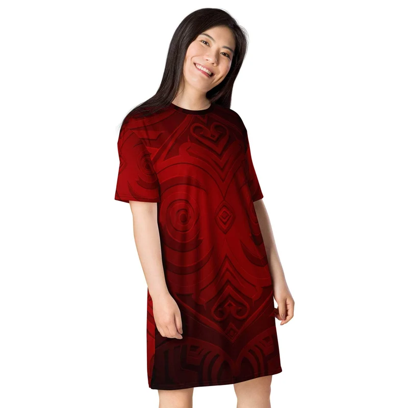 Obsidian Crimson T-shirt Dress