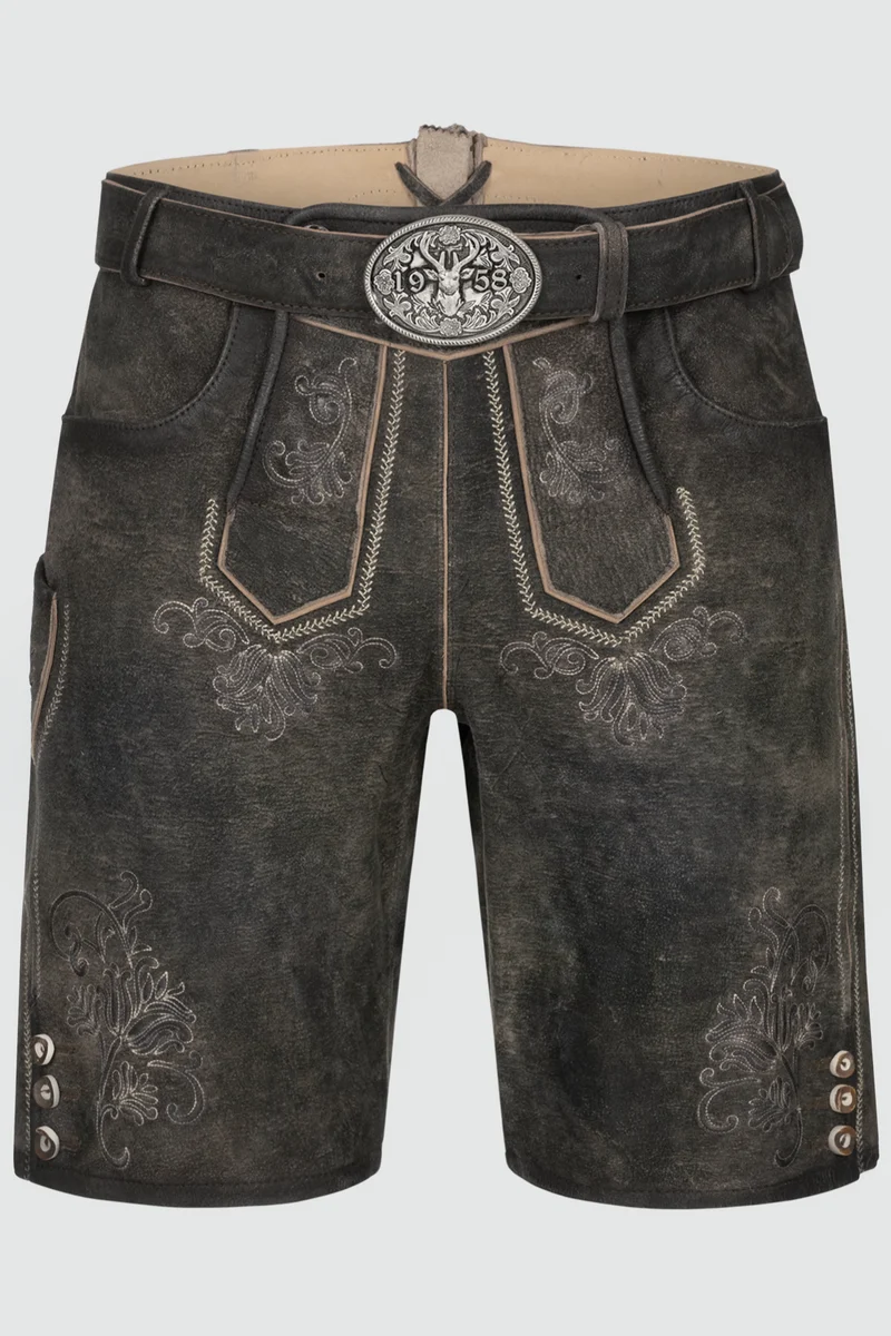 Herren Lederhose - ARIJUS % - Trachtenhose - Krüger Buam - 099610-000-0044 - mit Gürtel