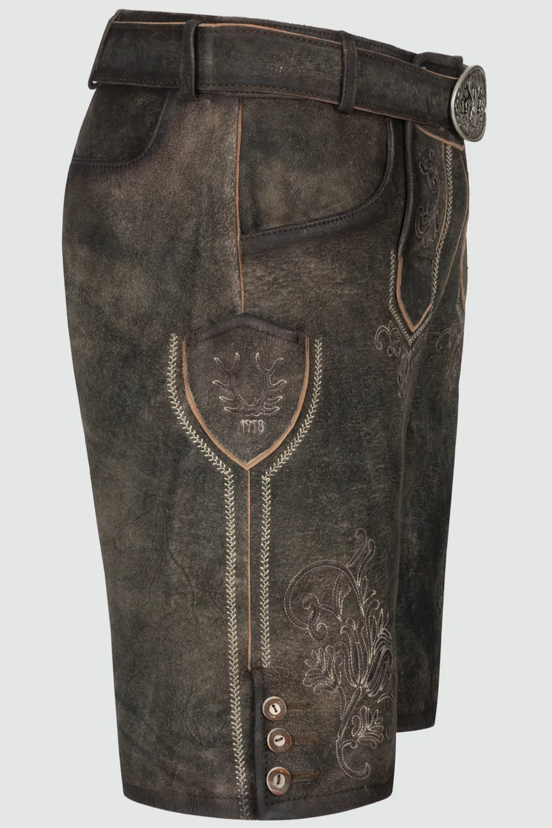 Herren Lederhose - ARIJUS % - Trachtenhose - Krüger Buam - 099610-000-0044 - mit Gürtel