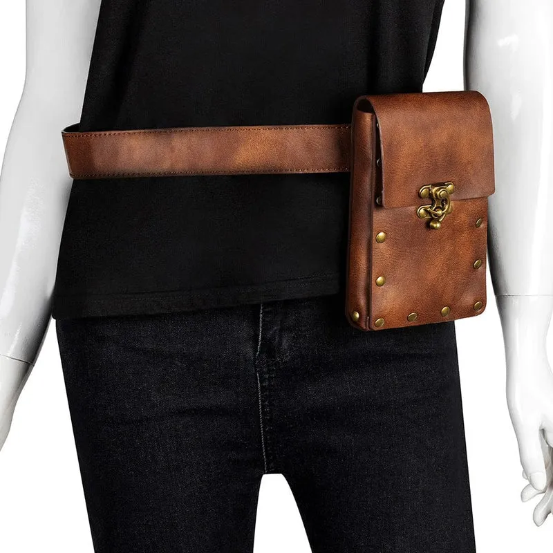 Unisex Vintage Gürteltasche mit Nietenverschluss