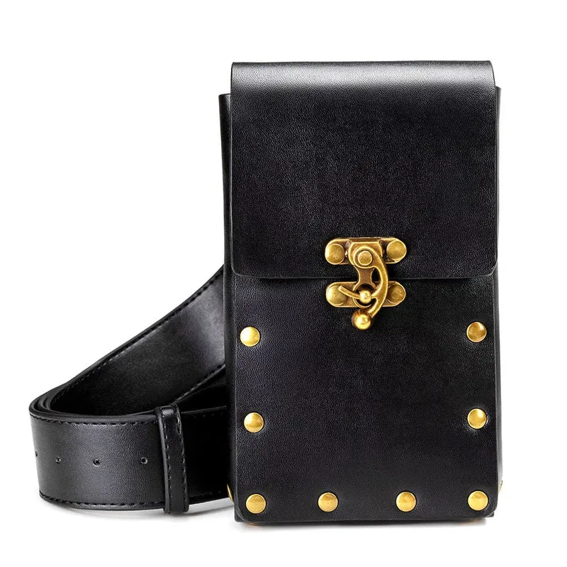 Unisex Vintage Gürteltasche mit Nietenverschluss