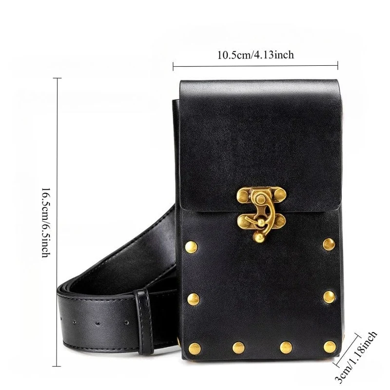 Unisex Vintage Gürteltasche mit Nietenverschluss