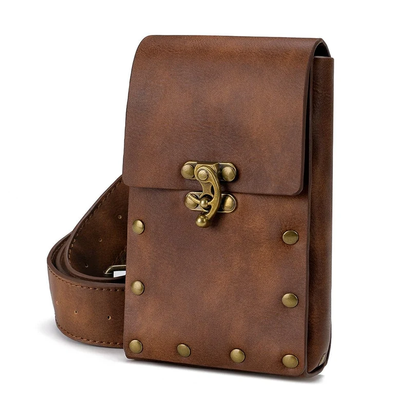 Unisex Vintage Gürteltasche mit Nietenverschluss