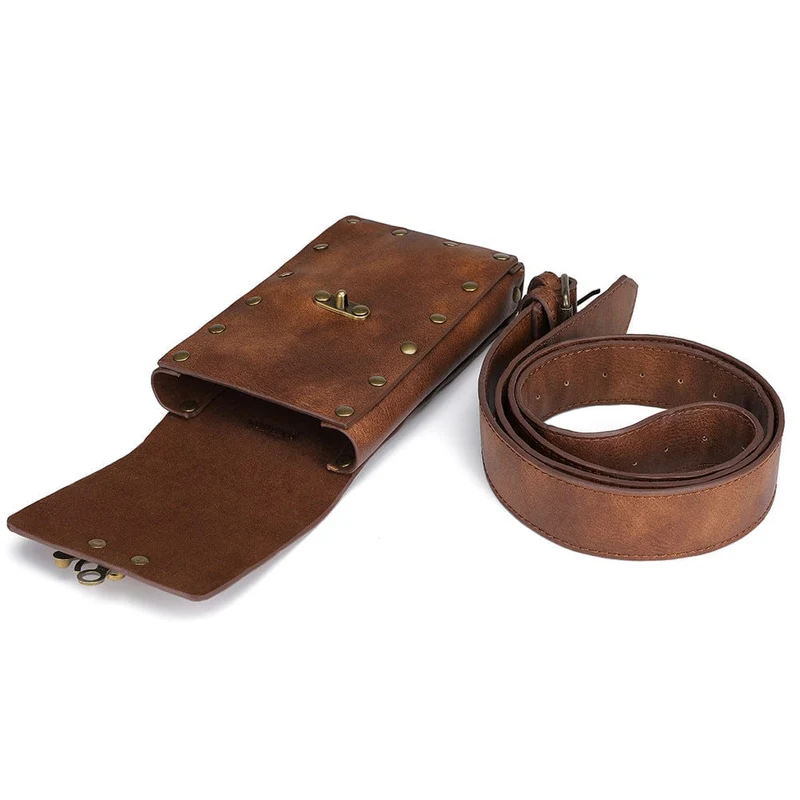 Unisex Vintage Gürteltasche mit Nietenverschluss