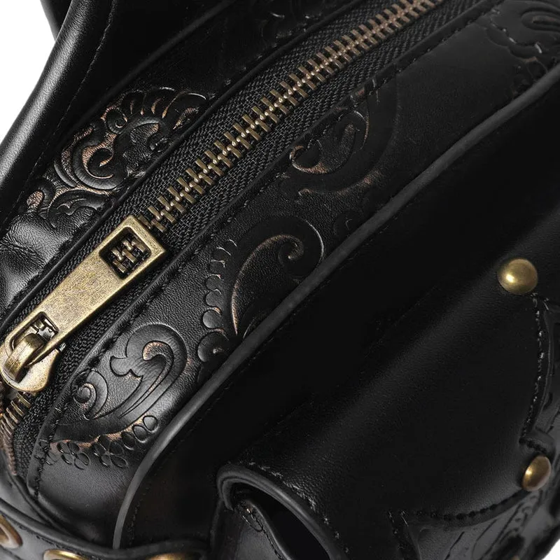 Unisex-Gürteltasche mit gotischem Reliefnietenmuster