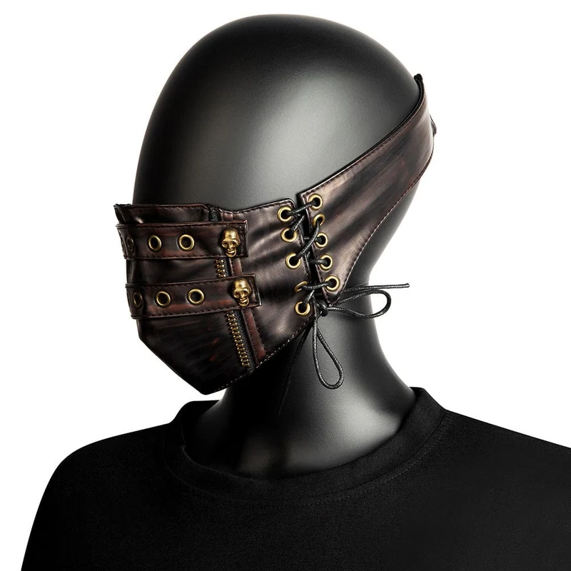Unisex Punk-Ösen-Schnürmaske
