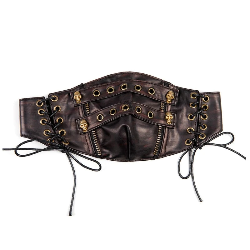 Unisex Punk-Ösen-Schnürmaske