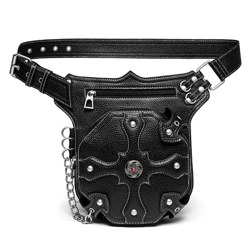 Unisex Punk Niet Kreuz Kettengürteltasche