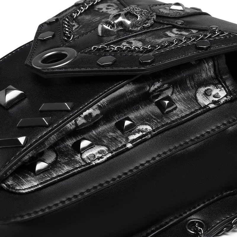 Unisex Punk Totenkopf-Ketten-Bauchtasche