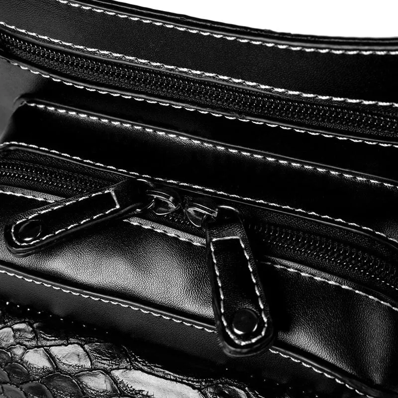 Unisex Punk Schlangenleder-Bauchtasche