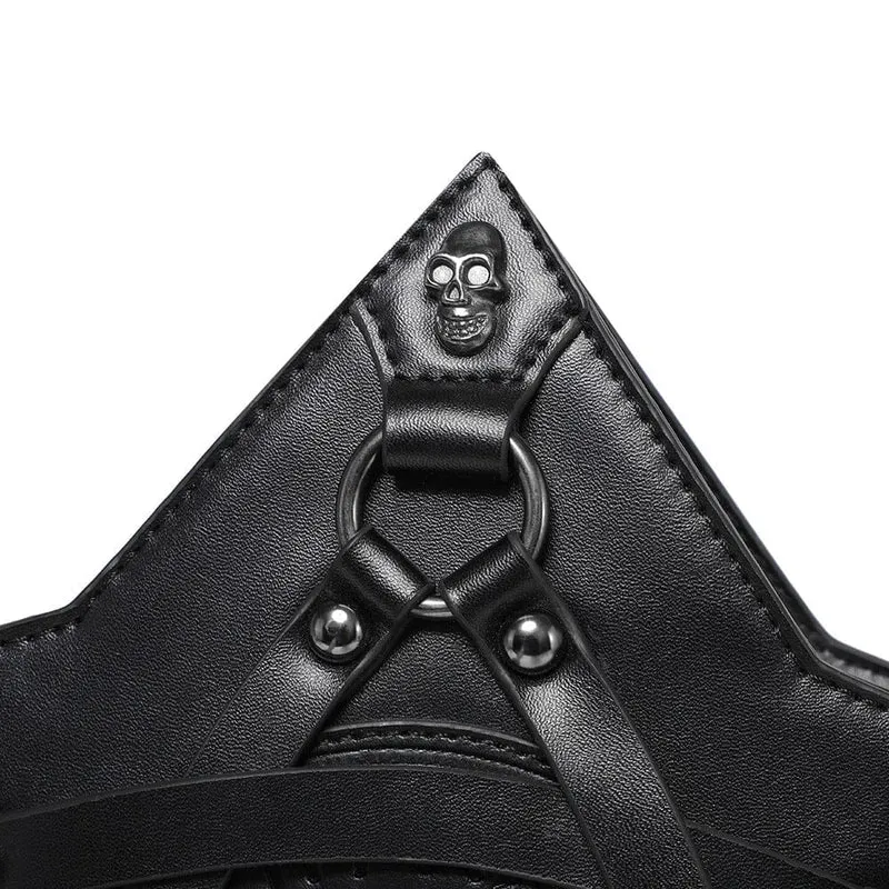 Gothic-Tasche für Damen mit Totenkopf, Nieten und Pentagramm