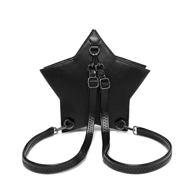 Gothic-Tasche für Damen mit Totenkopf, Nieten und Pentagramm