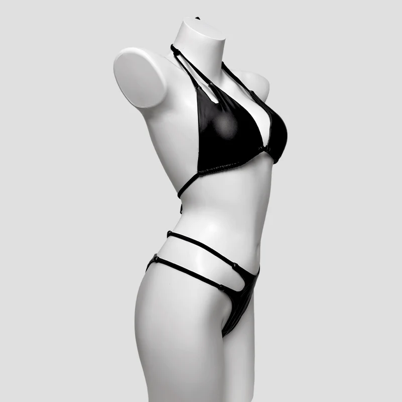 Grunge-Bikini mit Cut-out-Halter-Oberteil für Damen, zweiteilig