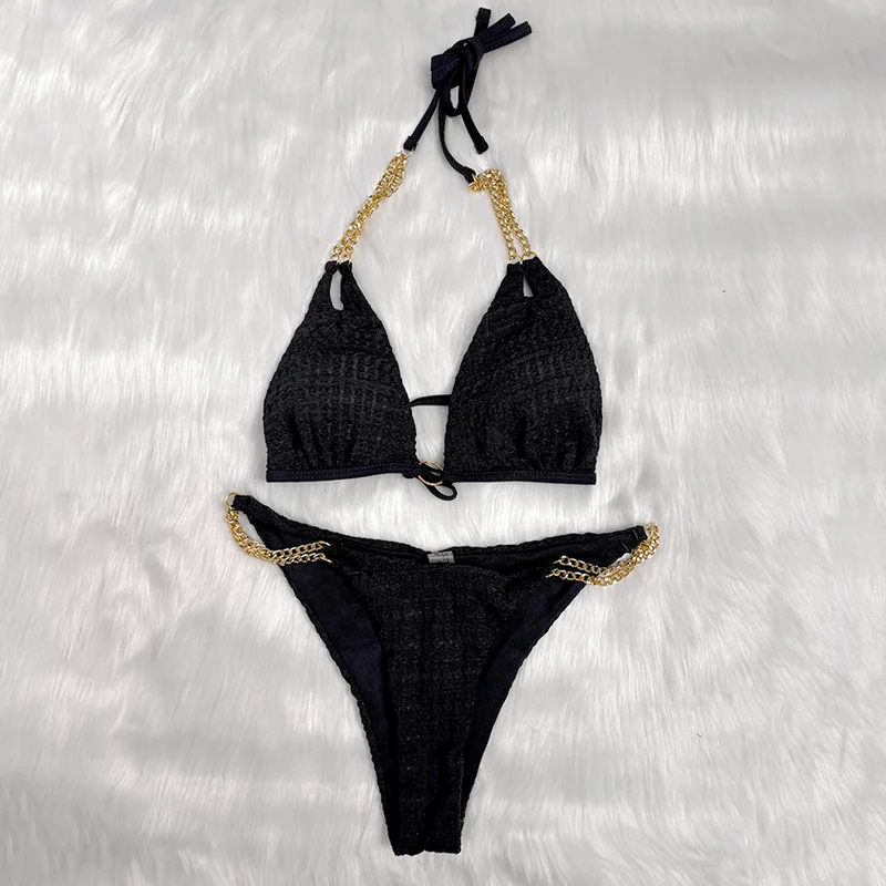 Grunge-Bikini-Set mit Kettenhalter für Damen