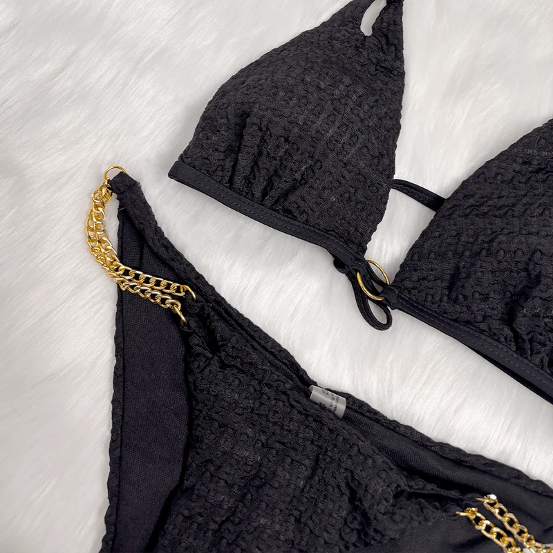 Grunge-Bikini-Set mit Kettenhalter für Damen