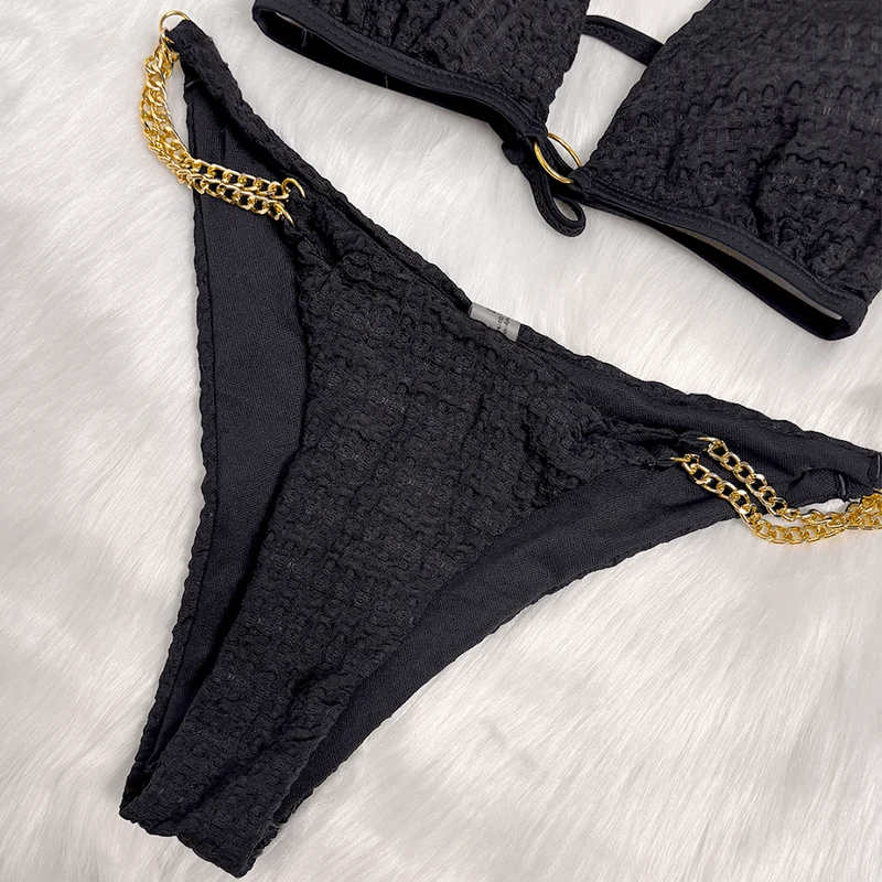 Grunge-Bikini-Set mit Kettenhalter für Damen