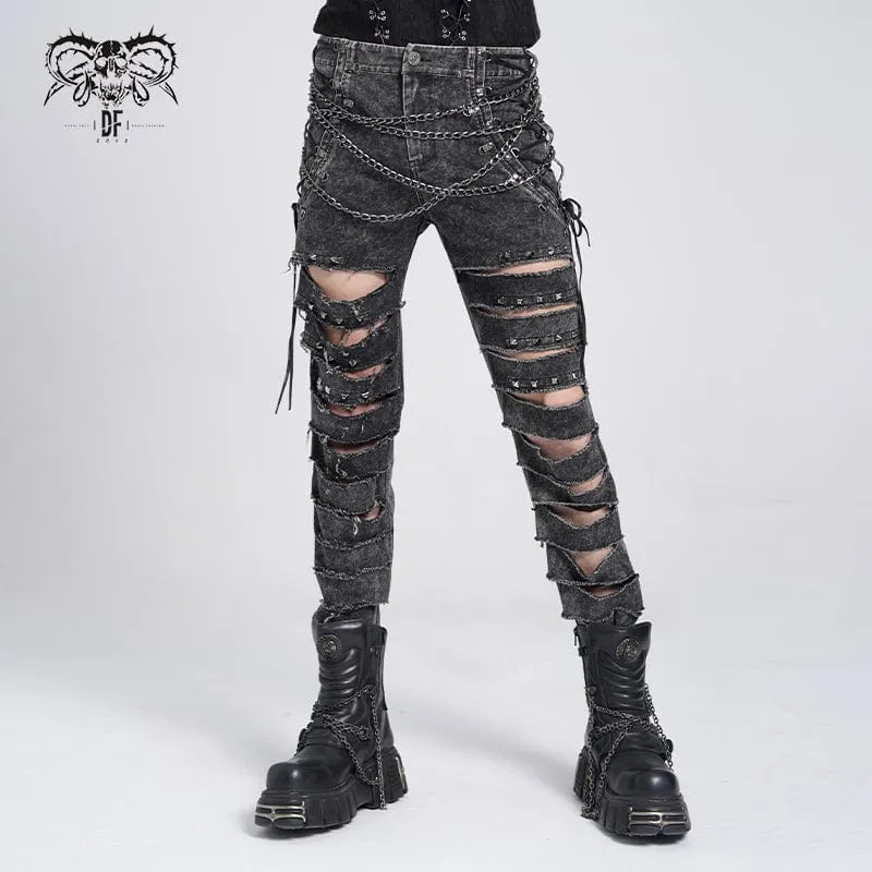 Gothic-Hose mit Nieten und Kette für Herren