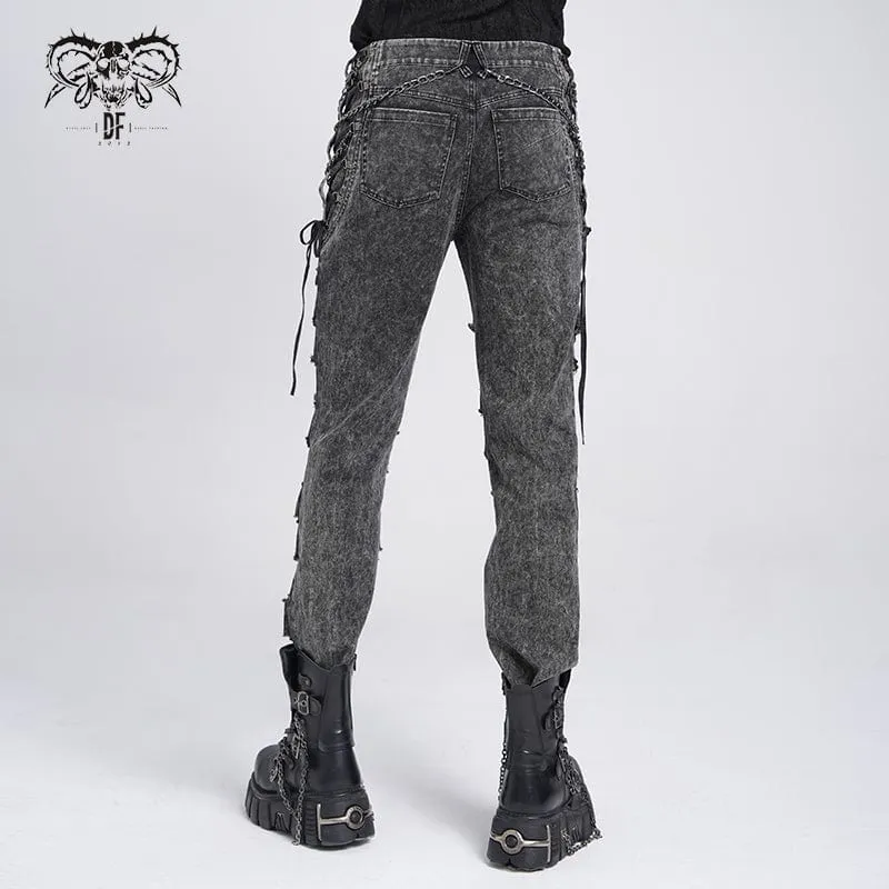 Gothic-Hose mit Nieten und Kette für Herren