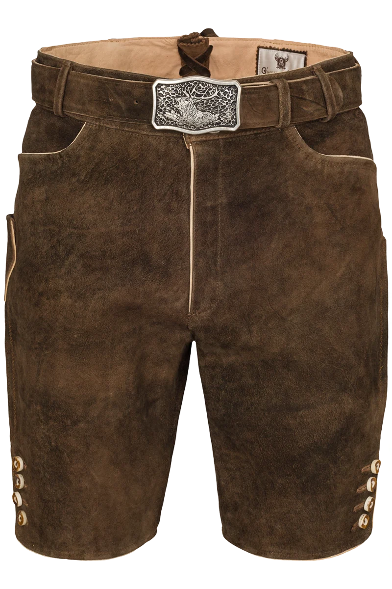 Herren Lederhose kurz mit Gürtel