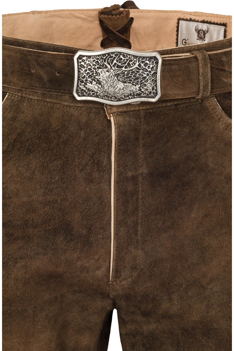 Herren Lederhose kurz mit Gürtel