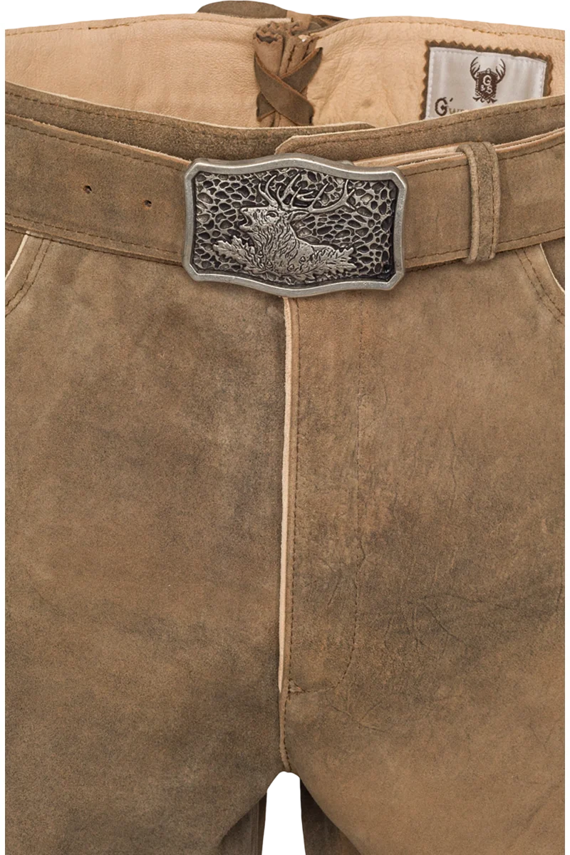 Herren Lederhose kurz mit Gürtel
