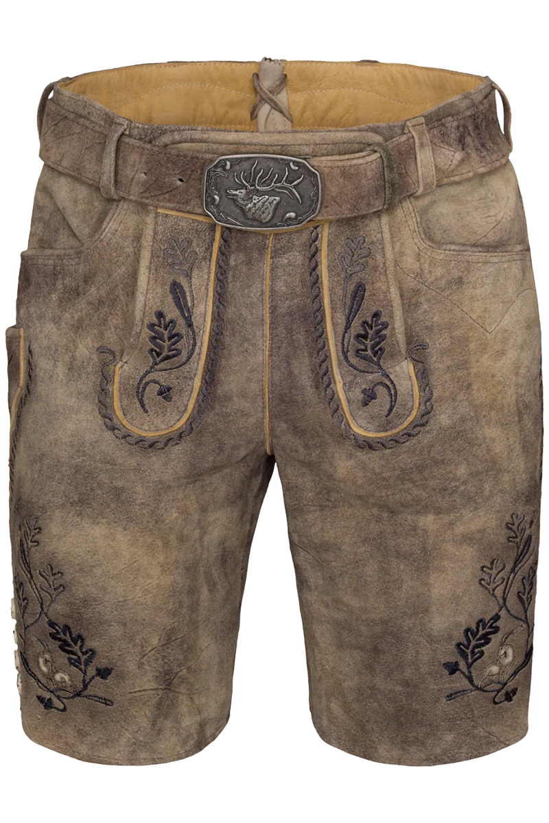 Herren Lederhose kurz mit Gürtel