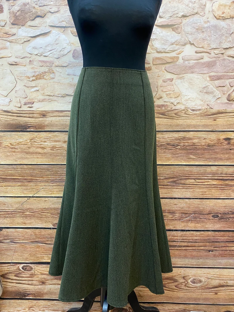 Vintage Rock dunkelgrün Größe 38 – eleganter 50er Jahre Stil mit Schwung