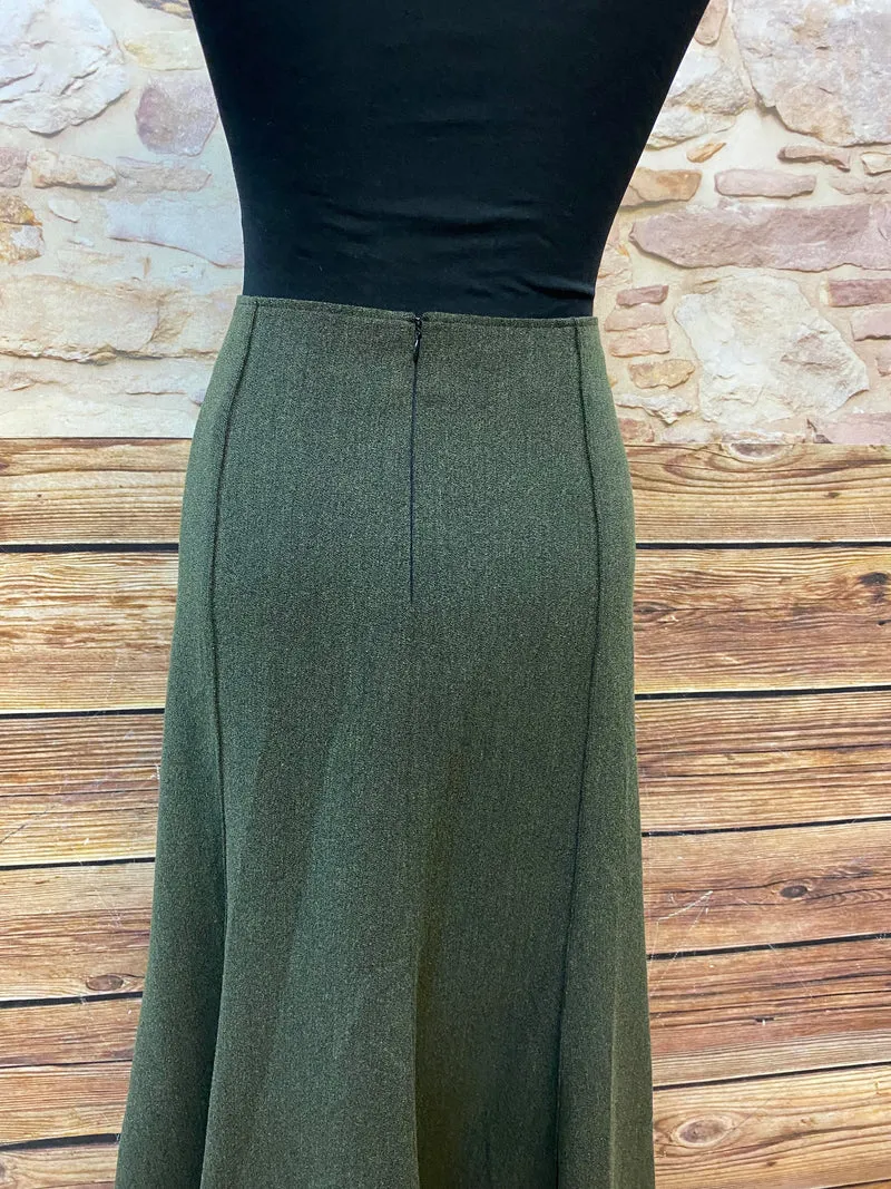 Vintage Rock dunkelgrün Größe 38 – eleganter 50er Jahre Stil mit Schwung
