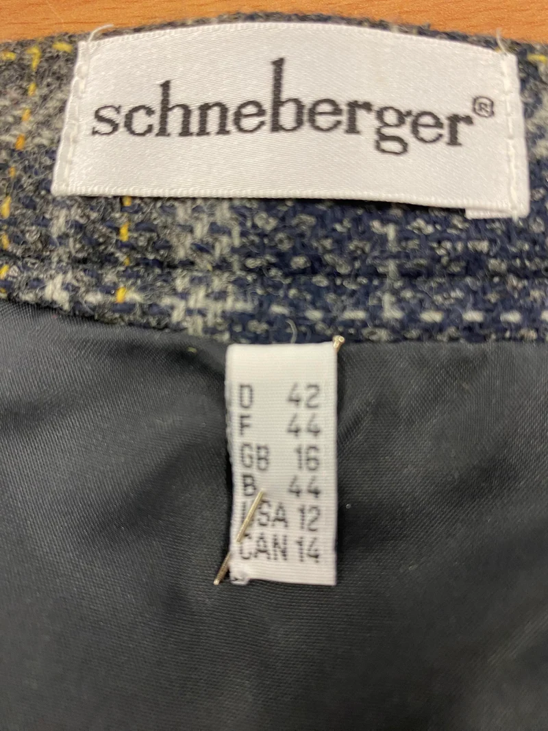 Vintage Glencheck Rock 90er Jahre – Schneberger Wollrock kariert Größe 42