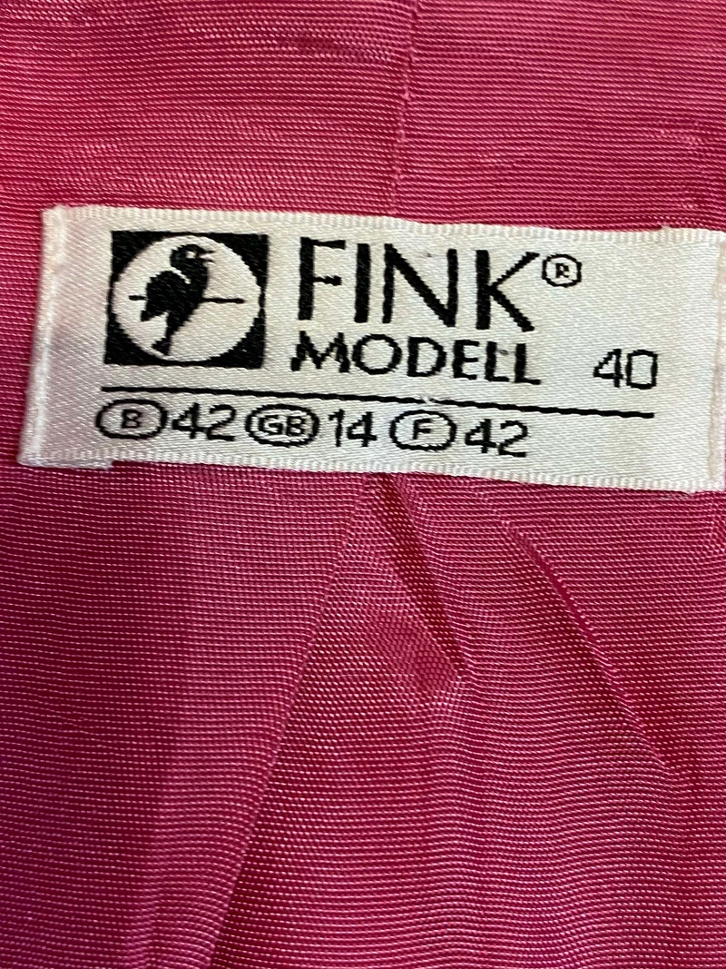 Vintage Damenkostüm in Pink mit Jacke, Hut und Handschuhen Gr. 40/42